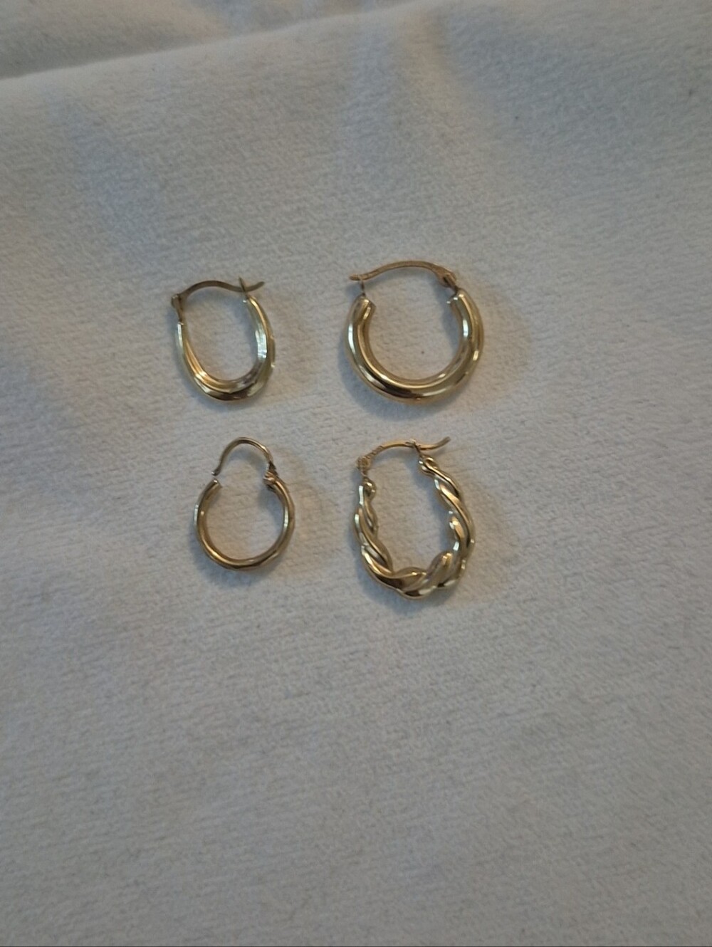 4  10K gold single hoop earrings